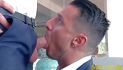 Slutty brunette hair shows off her big black cock