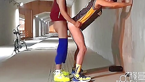 Hawt brunette's sexy officer stood nylonfeetlineion